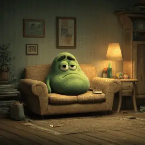 Illustration of sluggish gallbladder function showing how poor bile flow affects digestion, hormone balance, and mood.